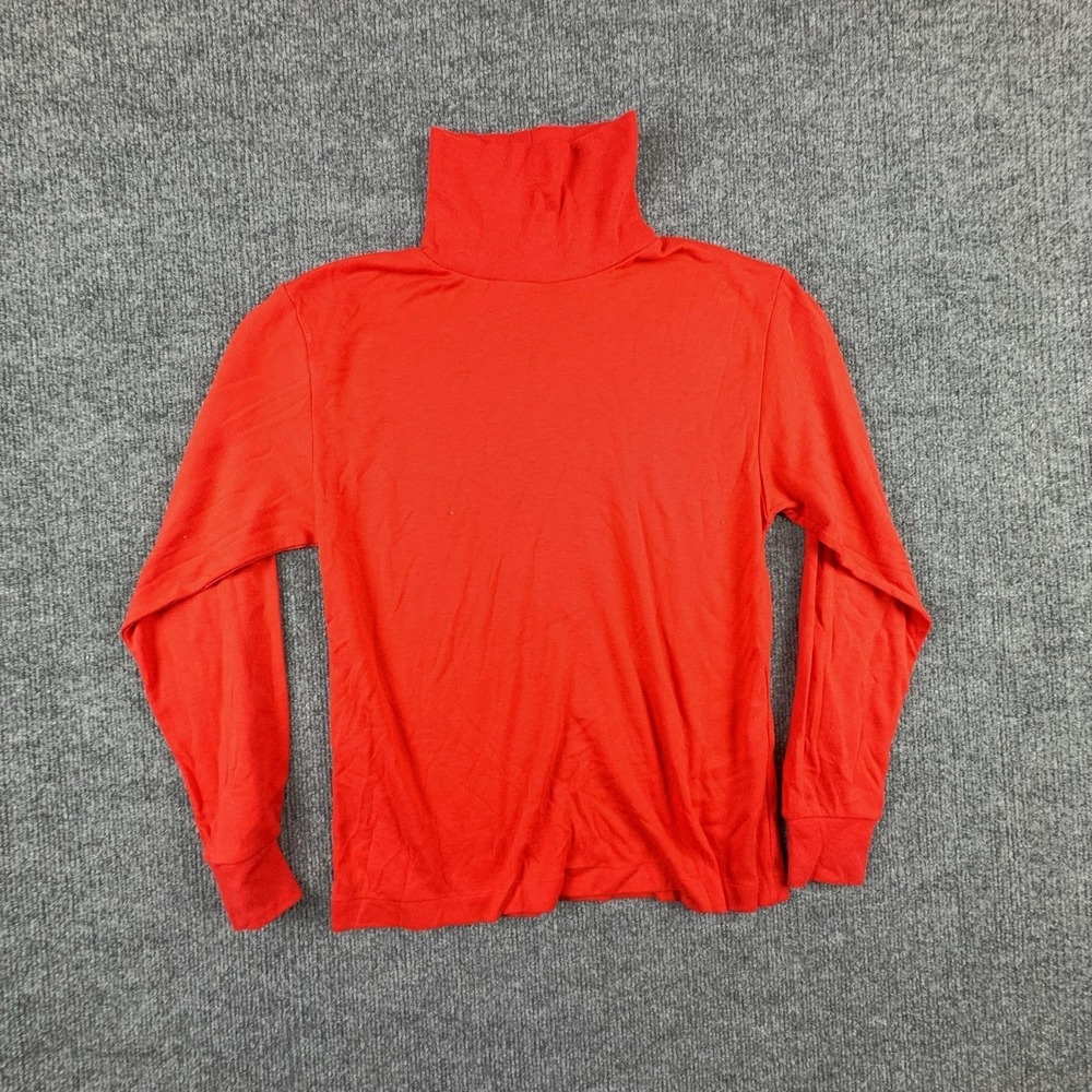 Colter Bay Shirt Womens Petite P/S Red Turtleneck Long Sleeve Basic Top Jersey